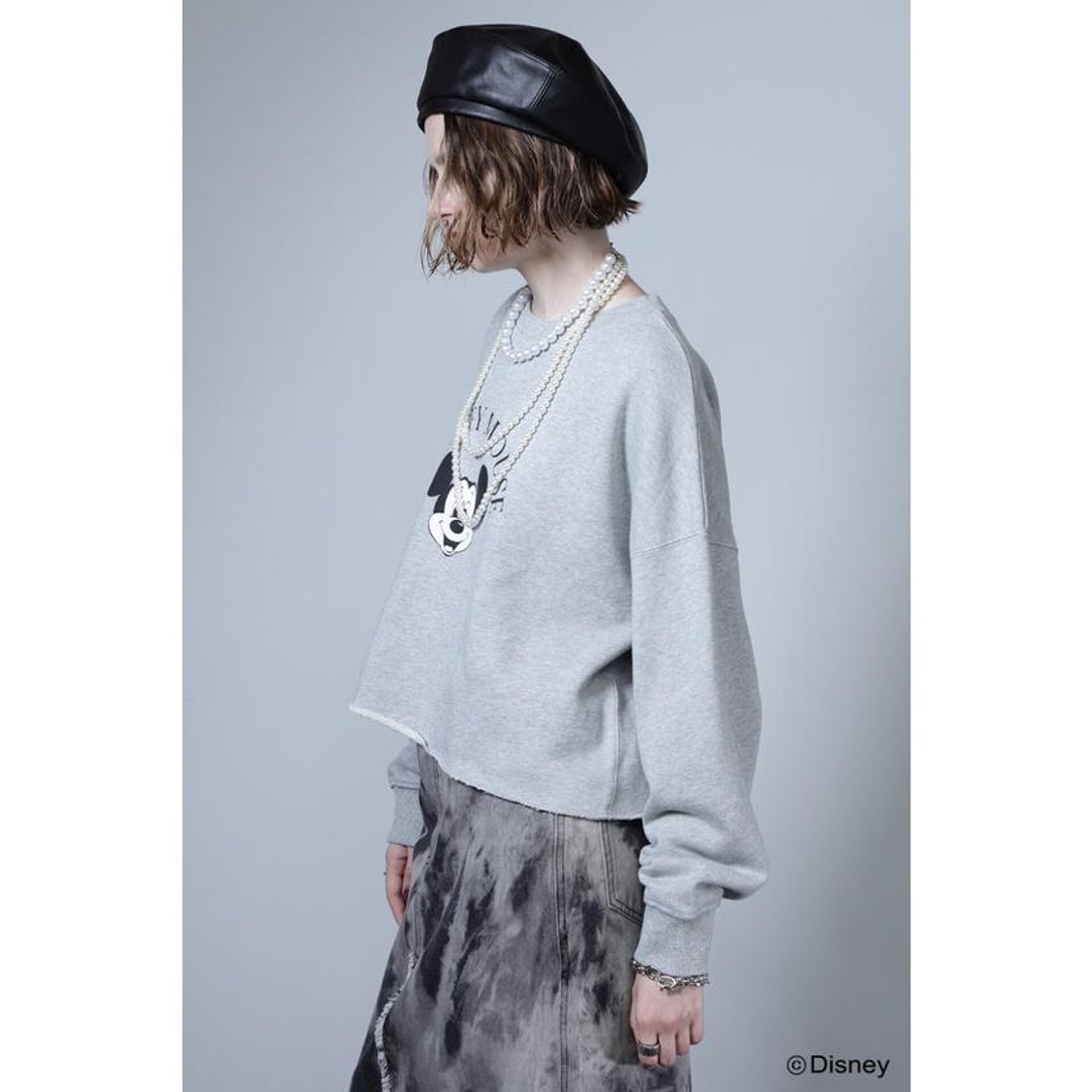 ローズバッド ROSE BUD MICKEY MOUSE face sweat （ホワイト 