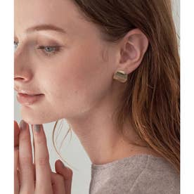 【WEB限定】curve texture pierced earring （ゴールド（90））