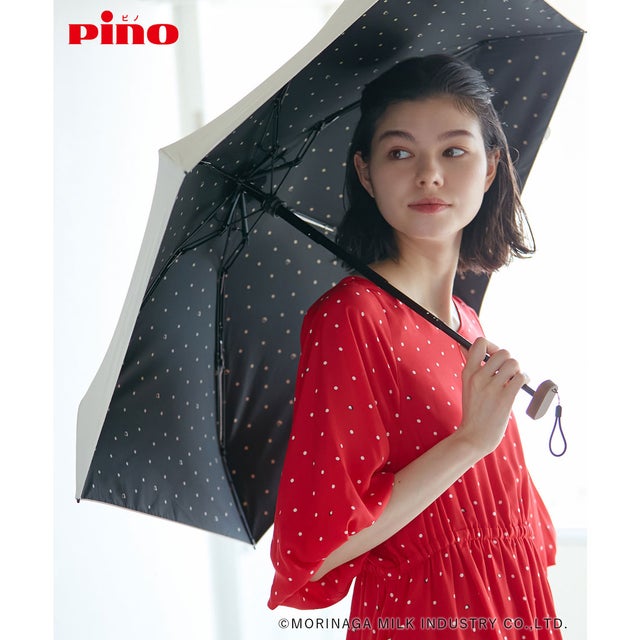 
                    【Pino meets ROPE' PICNIC】【晴雨兼用・遮光】遮光折り畳み傘 （キナリ系（18））