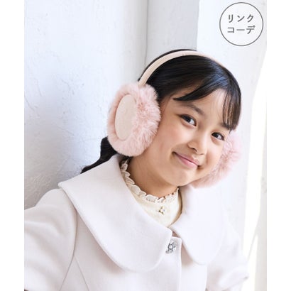 【KIDS/キッズ】リボン刺繍 スエードライク×フェイクファーイヤーマフ （ピンク（63））｜詳細画像