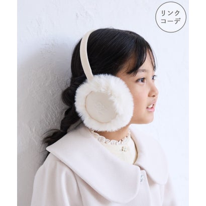 【KIDS/キッズ】リボン刺繍 スエードライク×フェイクファーイヤーマフ （キナリ（16））｜詳細画像