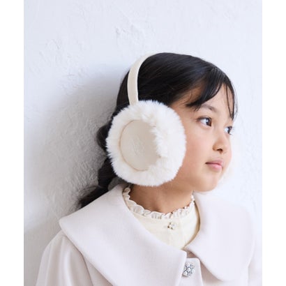 【KIDS/キッズ】リボン刺繍 スエードライク×フェイクファーイヤーマフ （キナリ（16））｜詳細画像