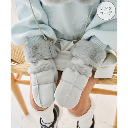 ロペピクニックキッズ ROPE' PICNIC KIDS 【KIDS/キッズ】紐付きムートンライクミトングローブ/リンクコーデ （ライトグレー（08））｜詳細画像