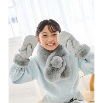 ロペピクニックキッズ ROPE' PICNIC KIDS 【KIDS/キッズ】紐付きムートンライクミトングローブ/リンクコーデ （ライトグレー（08））｜詳細画像
