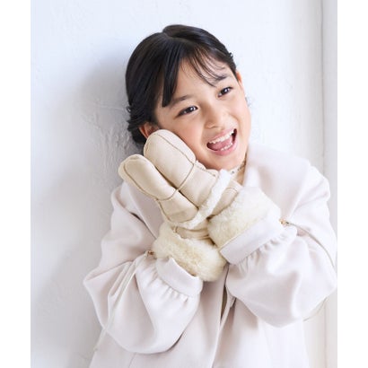 ロペピクニックキッズ ROPE' PICNIC KIDS 【KIDS/キッズ】紐付きムートンライクミトングローブ/リンクコーデ （ライトグレー（08））｜詳細画像