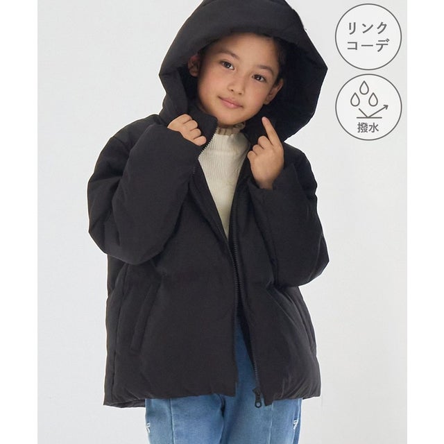 【KIDS/キッズ】GREEN DOWN MINOTECH ショートダウンジャケット/フード取り外し （ブラック（01））