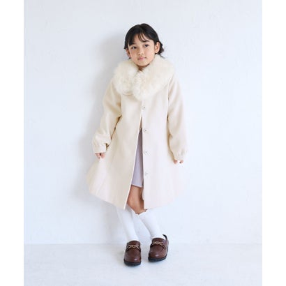 ロペピクニックキッズ ROPE' PICNIC KIDS 【KIDS/キッズ】ジャージーメルトン ファー襟付きプリンセスラインコート/リンクコーデ （キナリ（16））｜詳細画像