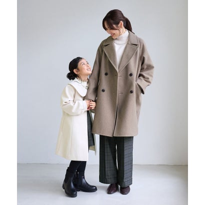 ロペピクニックキッズ ROPE' PICNIC KIDS 【KIDS/キッズ】ジャージーメルトン ファー襟付きプリンセスラインコート/リンクコーデ （ネイビー（40））｜詳細画像