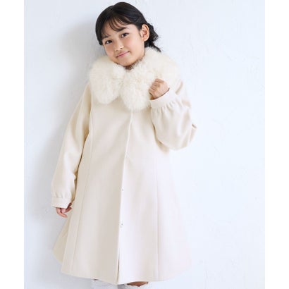 ロペピクニックキッズ ROPE' PICNIC KIDS 【KIDS/キッズ】ジャージーメルトン ファー襟付きプリンセスラインコート/リンクコーデ （ネイビー（40））｜詳細画像