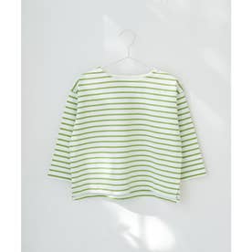【KIDS】【リンクコーデ】ユニセックスボーダーロングTシャツ （グリーン系（35））
