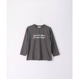 【KIDS】UNISEXメッセージロングTシャツ （チャコール（06））