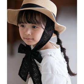 【KIDS】リボンカンカン帽 （ブラック系（02））