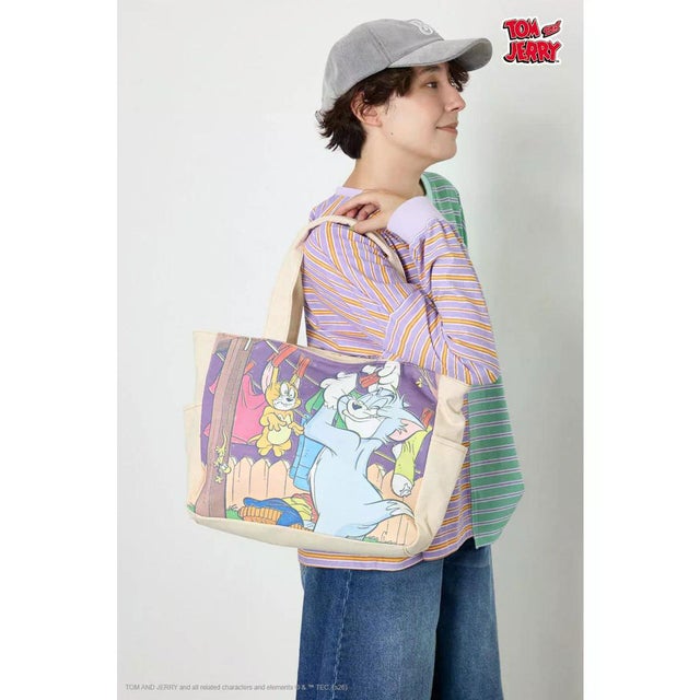 (TOM and JERRY)デニムドッキングトート O/WHT1