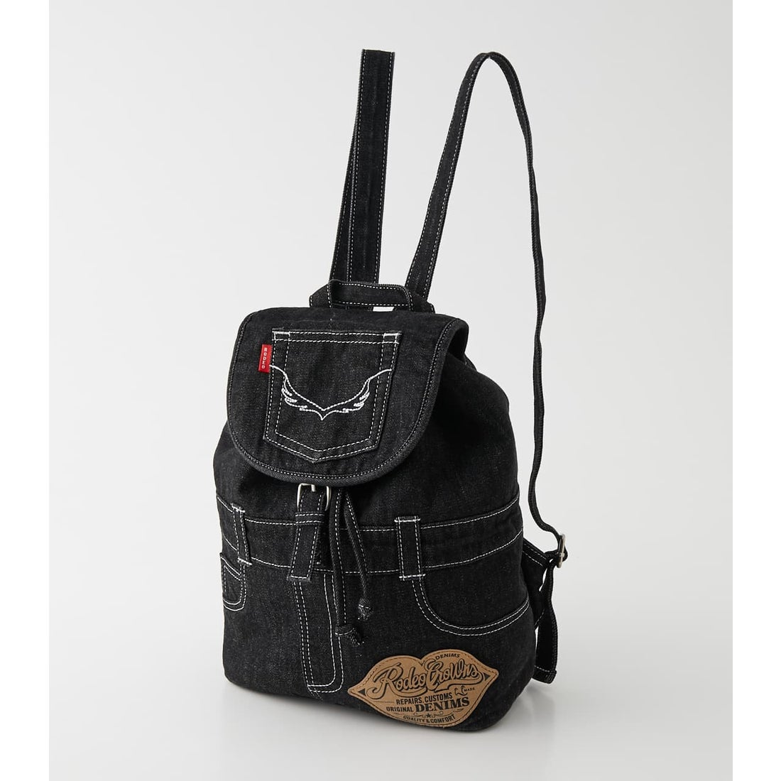 RODEO CROWNS WIDE BOWL DENIM リメイクライクリュック BLK 