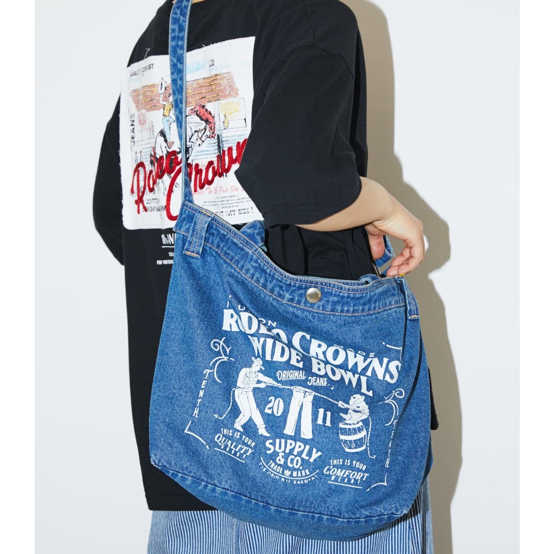 RODEO CROWNS WIDE BOWL 10thデニム2WAYバッグ BLU -靴＆ファッション 