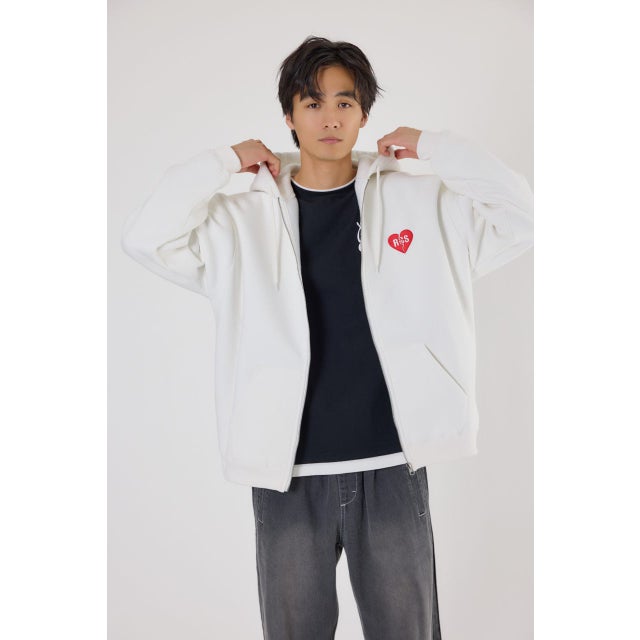 ハートブレイクZIPパーカー WHT