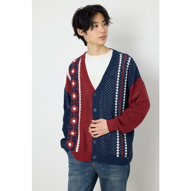 ランダムクロシェカーディガン NVY