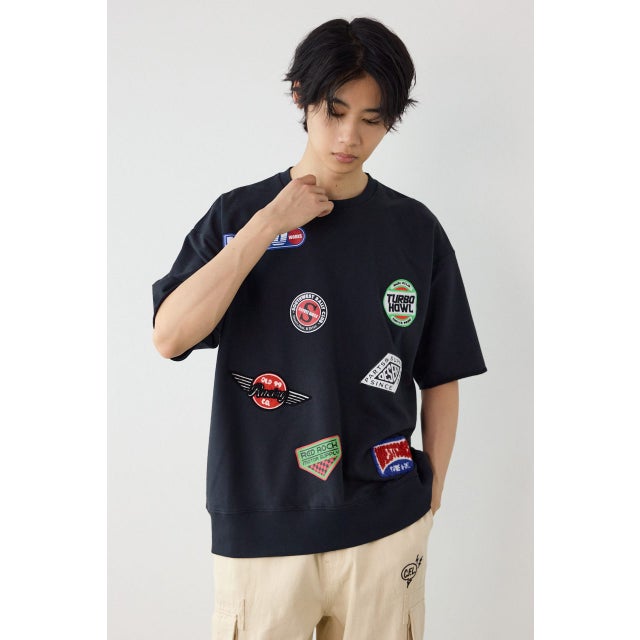 カスタムワッペン半袖スウェット BLK