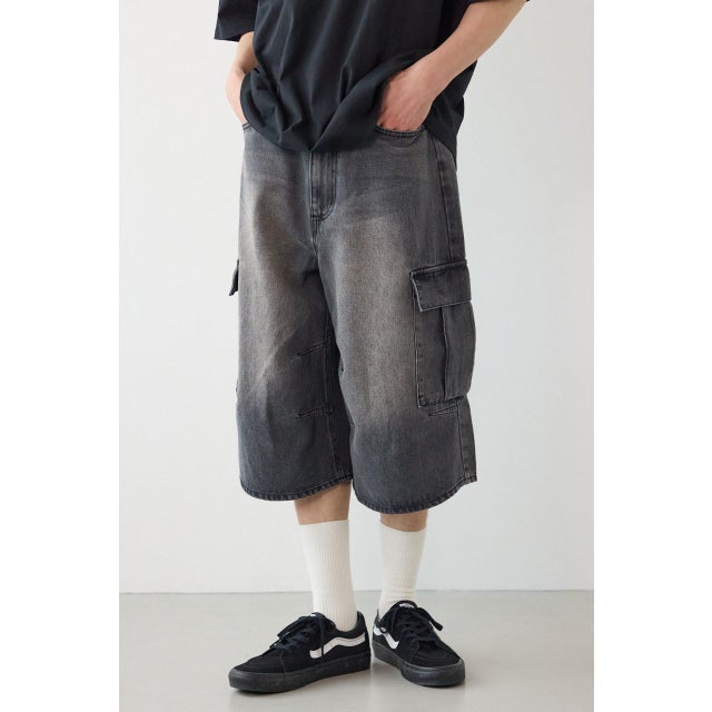 デニムバミューダカーゴパンツ BLK