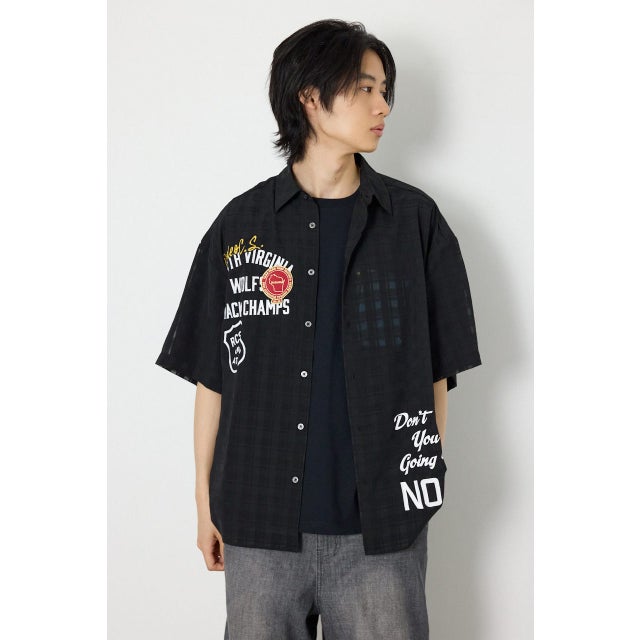 イレギュラーシアーチェックシャツ BLK