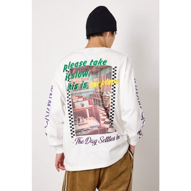 diner 長袖Tシャツ WHT
