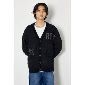 ランダムロゴモールカーディガン BLK