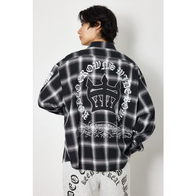 Gothic オンブレーチェックシャツ BLK