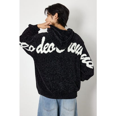 モールニットスクリプトロゴフーディー BLK｜詳細画像