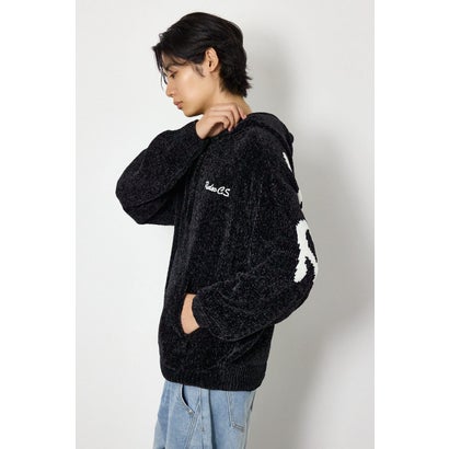 モールニットスクリプトロゴフーディー BLK｜詳細画像