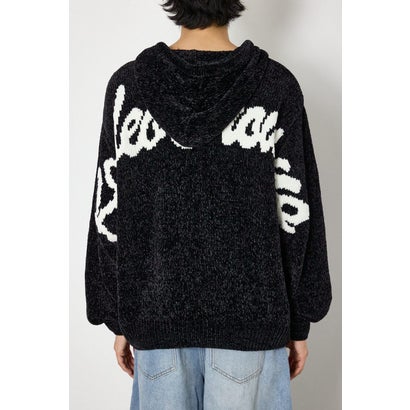 モールニットスクリプトロゴフーディー BLK｜詳細画像