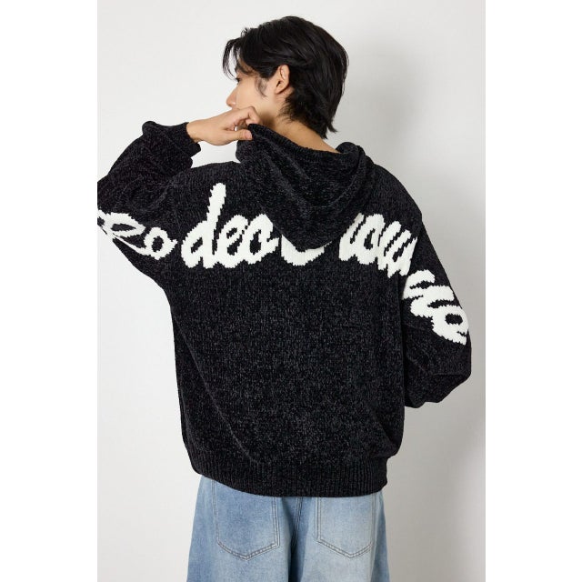 モールニットスクリプトロゴフーディー BLK