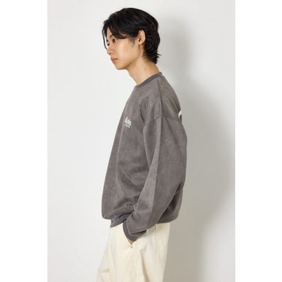 ポンチスエードバックロゴスウェット GRY｜詳細画像