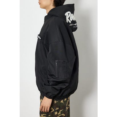 バイカラーフーディーブルゾン BLK｜詳細画像