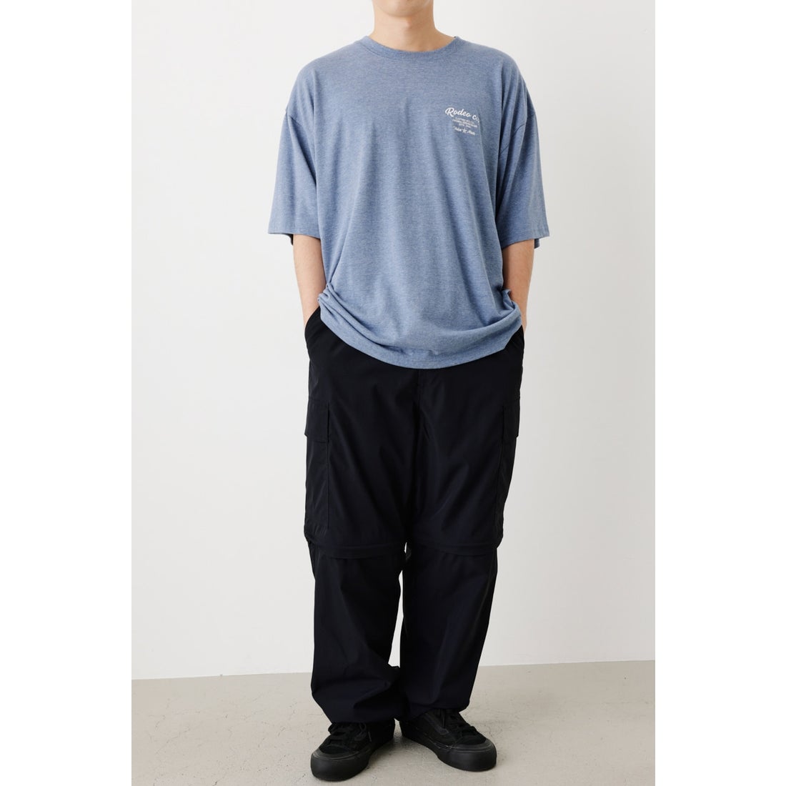RODEO CROWNS WIDE BOWL メンズレトロバンダナパッチTシャツ L/BLU1