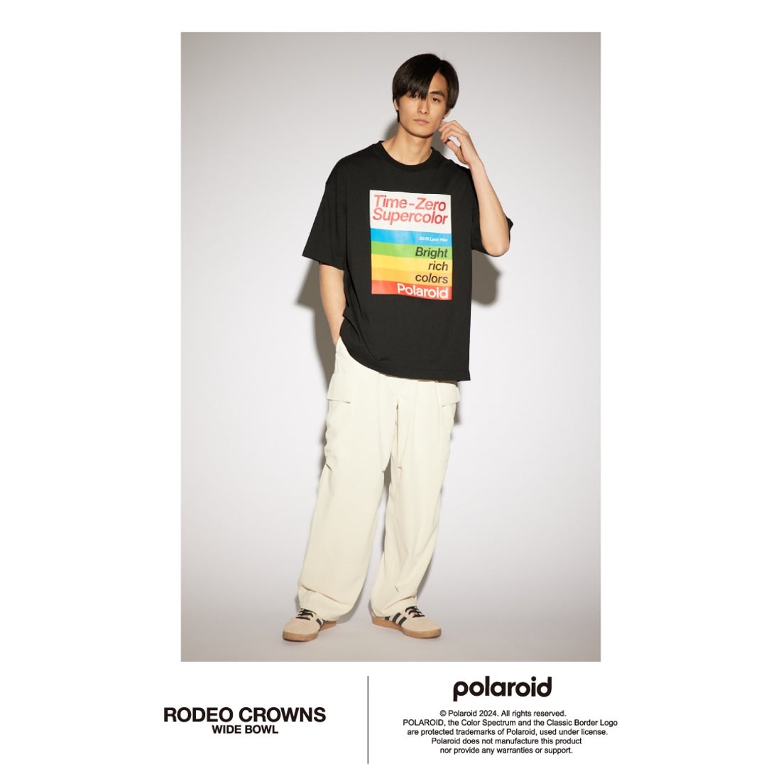 RODEO CROWNS WIDE BOWL Polaroid ボックスロゴTシャツ BLK