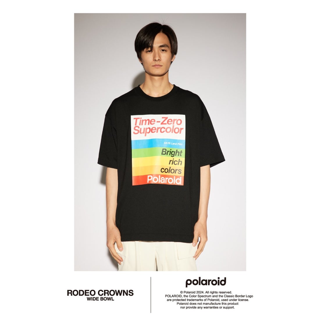 RODEO CROWNS WIDE BOWL Polaroid ボックスロゴTシャツ BLK