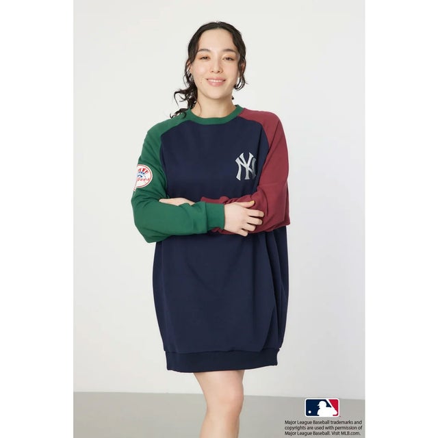 MLBラグランスウェットワンピース NVY