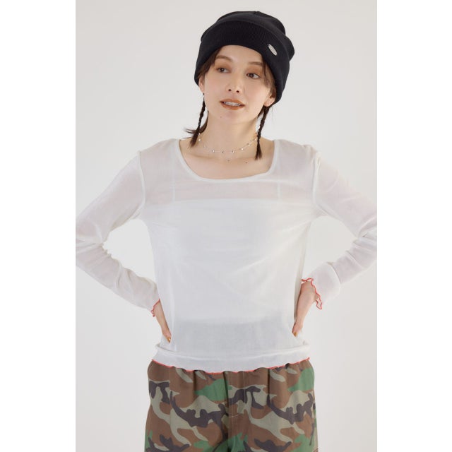 2WAYシアーベロアトップス WHT