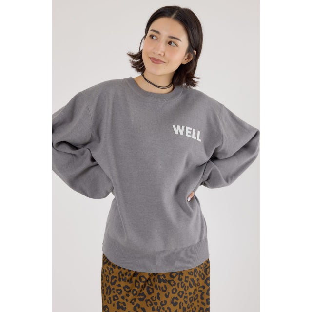 フェルトアップリケニットトップス GRY