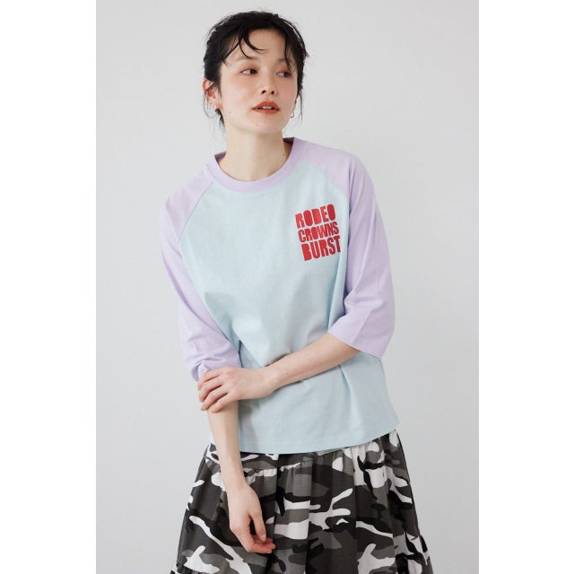 Ink Logo ラグランTシャツ 柄SAX5