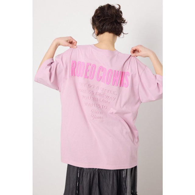 エンボスロゴVネックTシャツ PNK