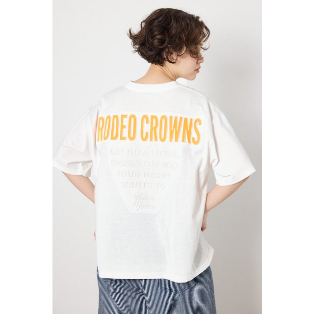 エンボスロゴVネックTシャツ O/WHT1