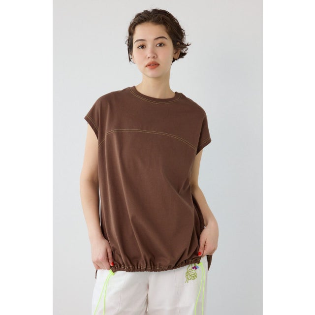 FREEZE LIGHTステッチドロストTシャツ BRN