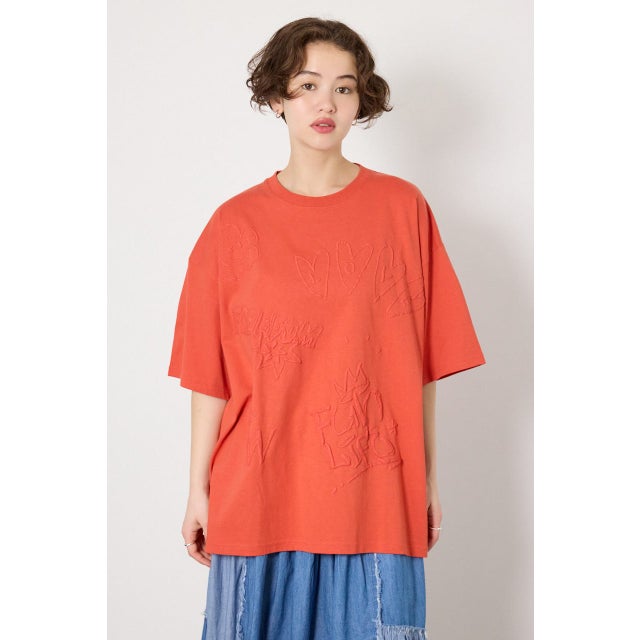 クレヨンタッチ同色発泡プリントTシャツ ORG