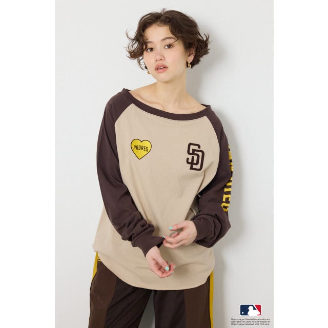 (MLB)オフショルラグラントップス 柄BRN5
