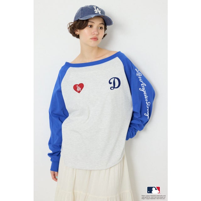 (MLB)オフショルラグラントップス 柄BLU5
