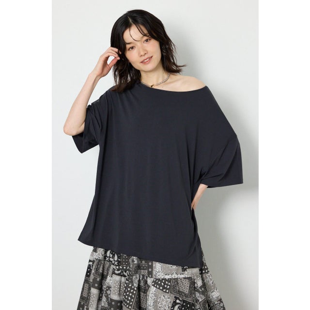 T/Fワンショルダールーズトップス BLK
