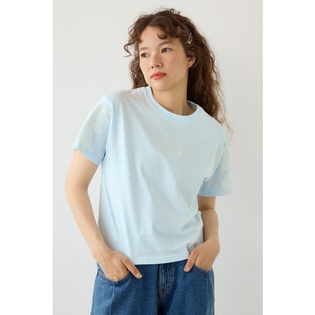 Ribon×Butterfly TEE L/BLU1