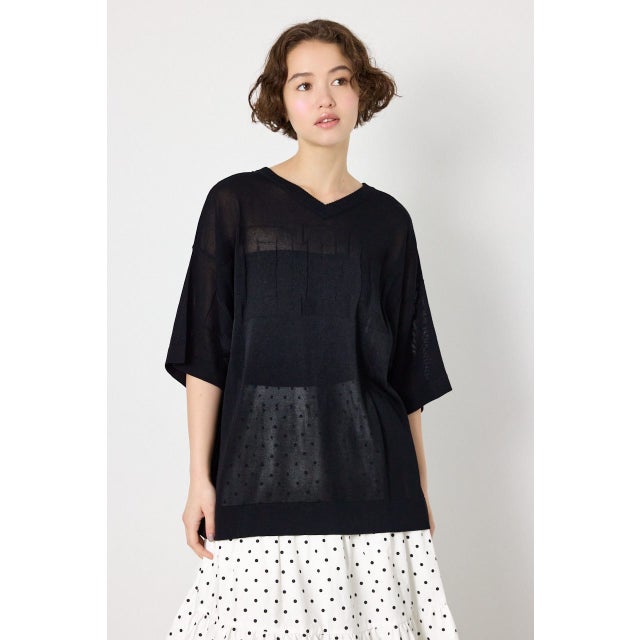 前後2WAYニットカーディガン BLK