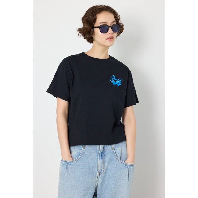ビーチ柄Tシャツ BLK